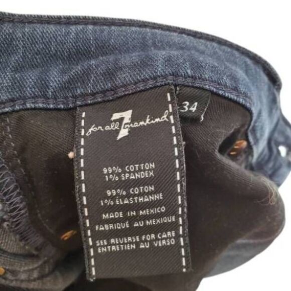 7 For All Mankind Men’s The Straight Vintage Perennial Dark Wash Jeans 34 - Picture 8 of 11